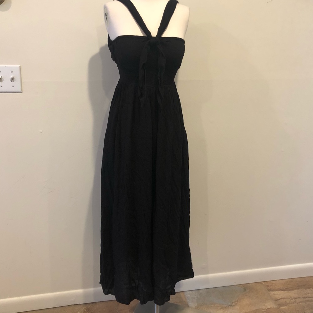 Free People Black Flowy Midi Romper Jumpsuit NWOT - Picture 4 of 7